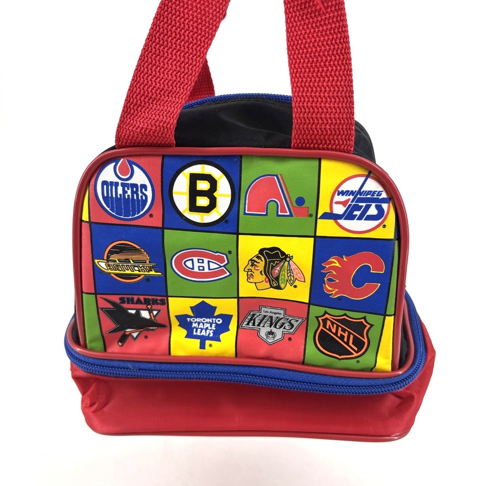 Vintage Mini NHL Hockey Bag w Handles Team Logos 5" Blackhawks Oilers Nordiques